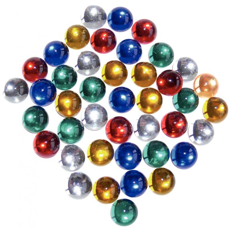 Image de  Sachet de 200 cabochons imitation verre à coller, diamètre : 1 cm, couleurs assorties 