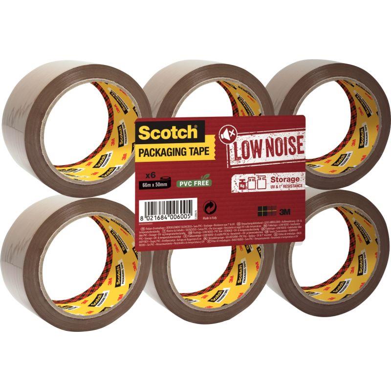 Image de  Lot de 6 rouleaux adhésifs en polypropylène acrylique havane 66mx50mm 