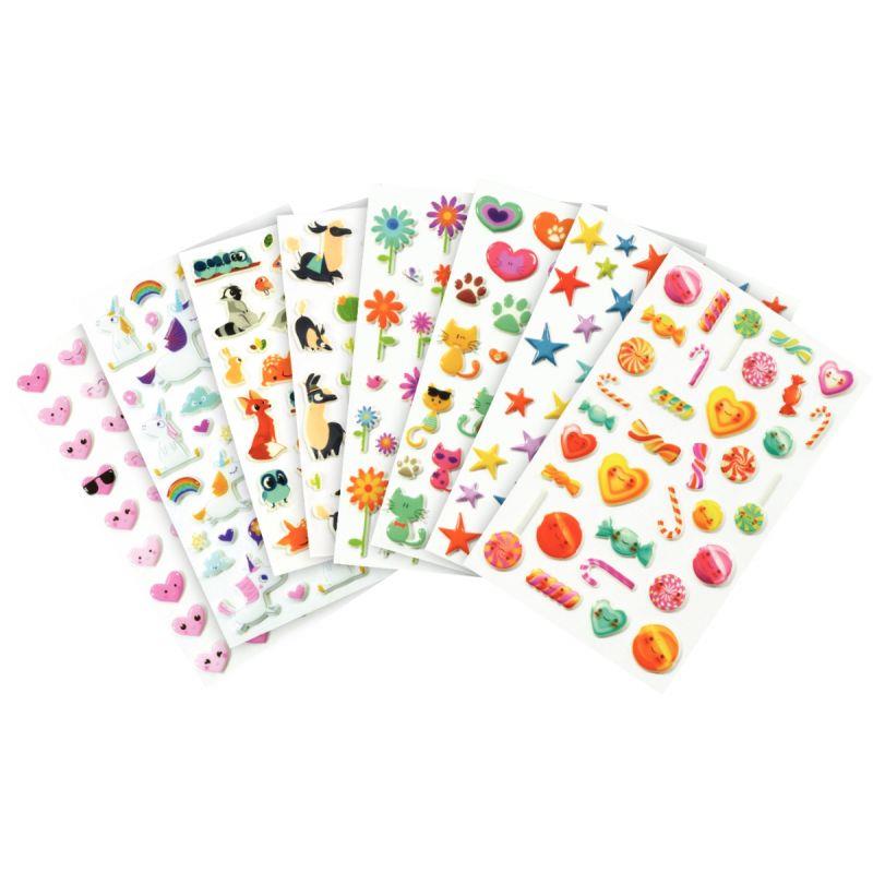 Image de  Pochette de 294 stickers déco 3D cooky thème fantaisie 