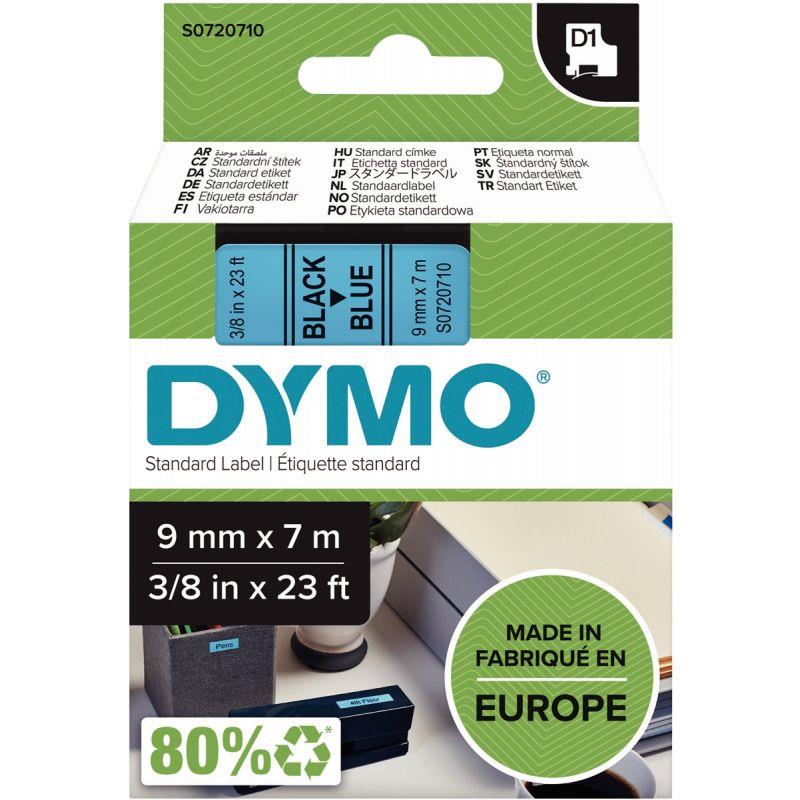 Image de  Recharge DYMO D1 9 mm x 7 m impression noir support bleu 