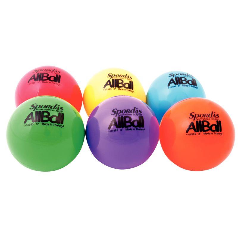 Image de  Lot de 6 balles en PVC diamètre 7,6cm coloris assortis 