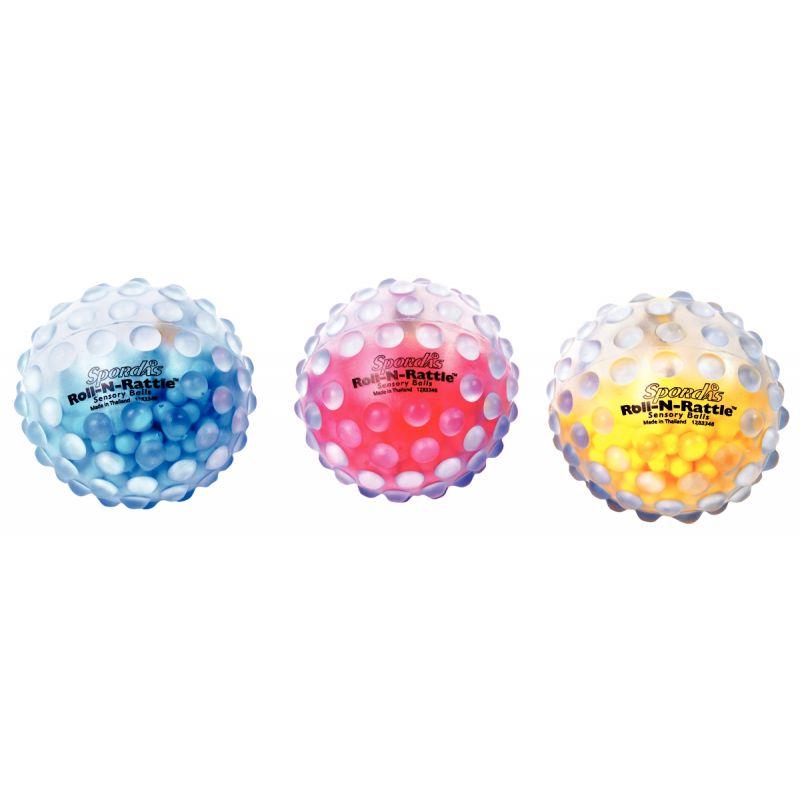 Ref. 85649, Lot de 3 balles crécelles assorties, marque N.C