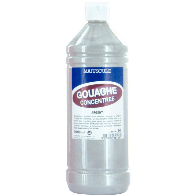 Image de  Flacon 1L de gouache concentrée MAJUSCULE, coloris argent 