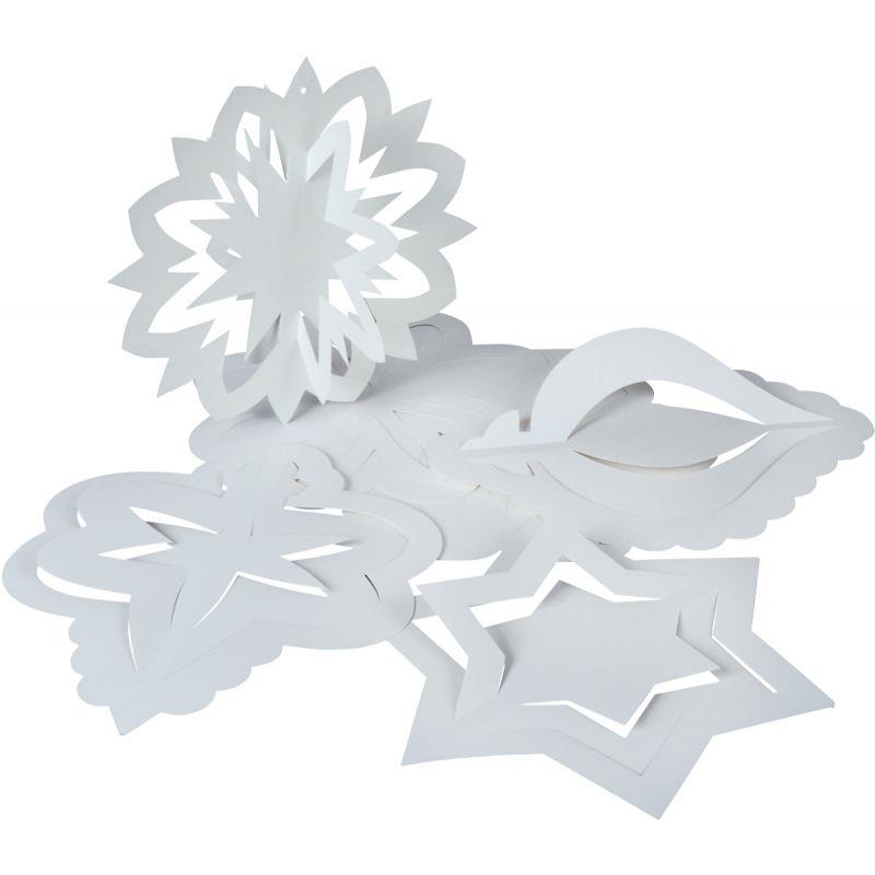 Image de  Lot de 30 suspensions déco 3D en papier blanc 