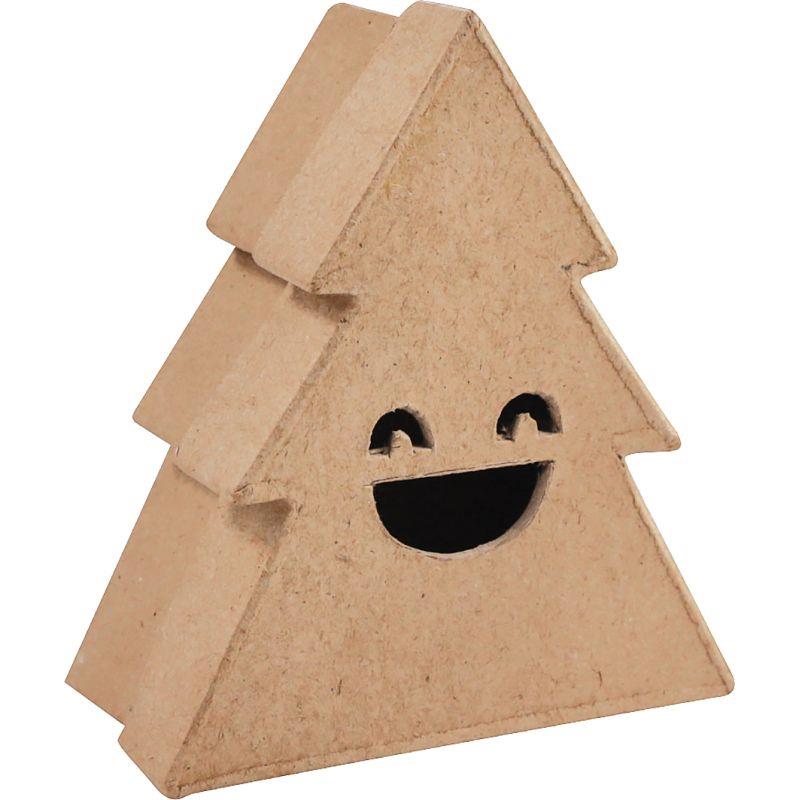 Image de  Lot de 10 boites sapin sourire en carton brun 
