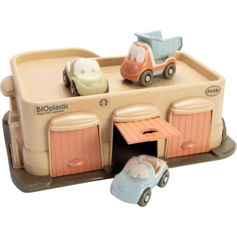 Image de  Garage 1er âge en BIOplastic DANTOY avec 3 véhicules 