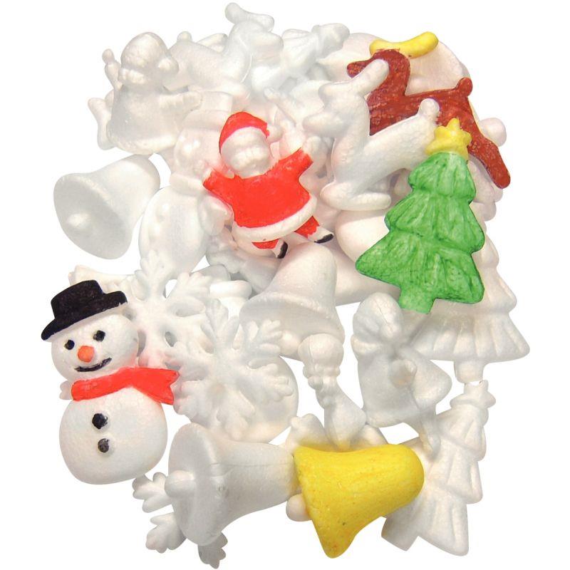 Image de  Lot de 35 formes de Noël assorties en styropor 