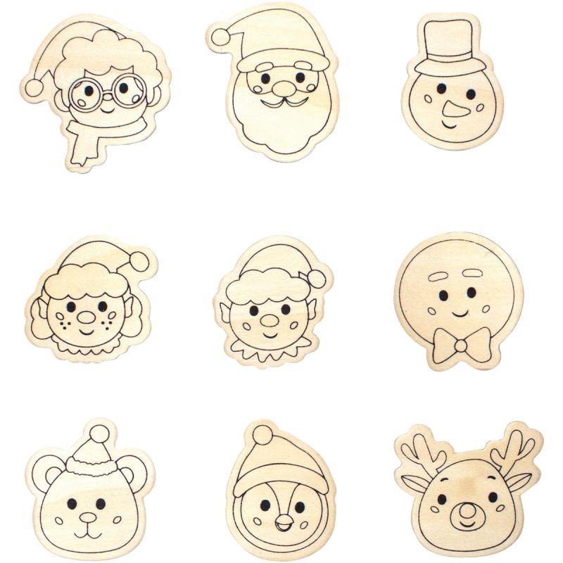 Image de  Lot de 9 magnets de Noël à décorer 