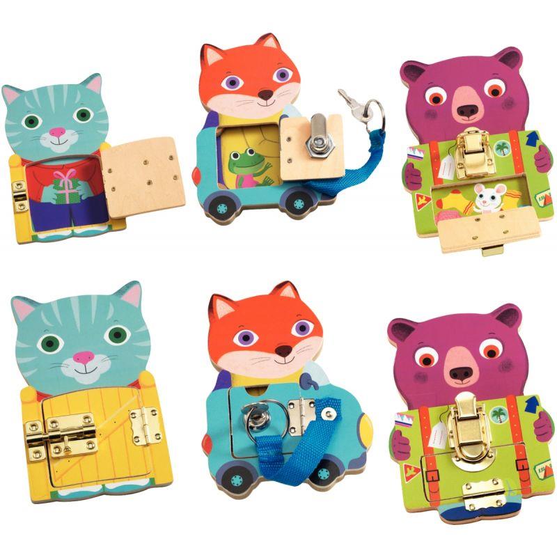 Image de  Lot de 3 animaux en bois, Locktou 