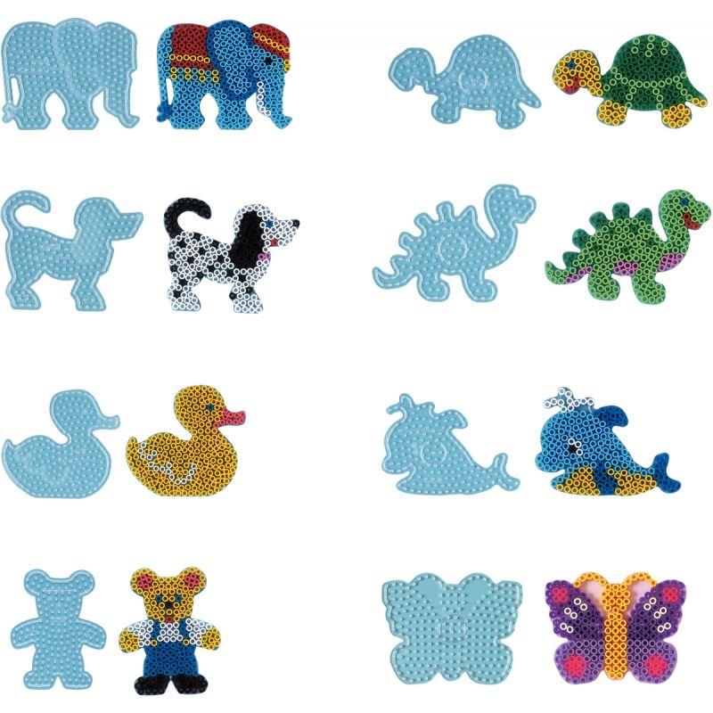 Image de  Sachet de 8 plaques préformées pour perles Hama taille maxi formes animaux 