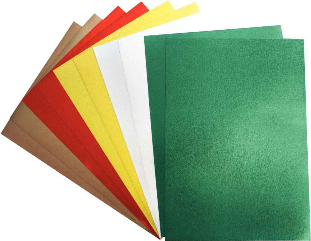 Image de  Sachet de 10 plaques caoutchouc métalisées A4 assorties 