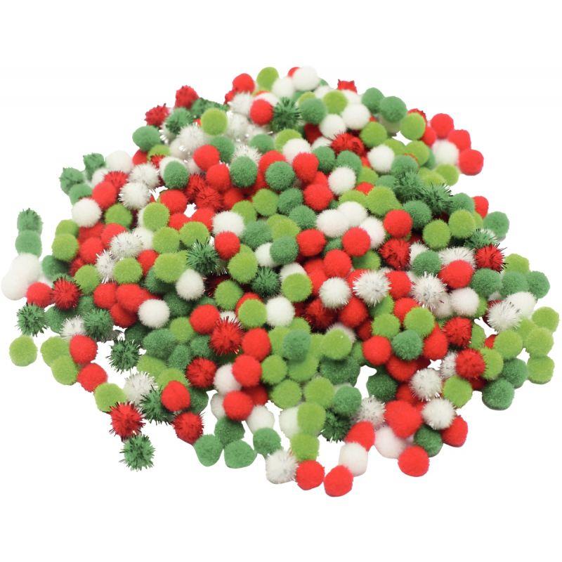 Image de  Sachet 1000 mini pompons noël coloris assortis 