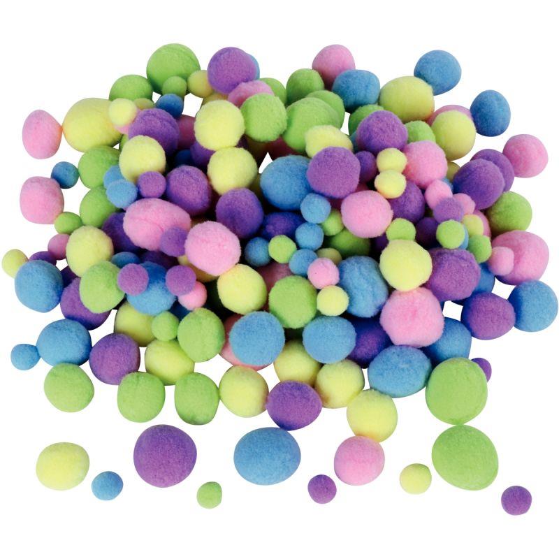 Image de  Sachet de 200 pompons pastel coloris assortis 