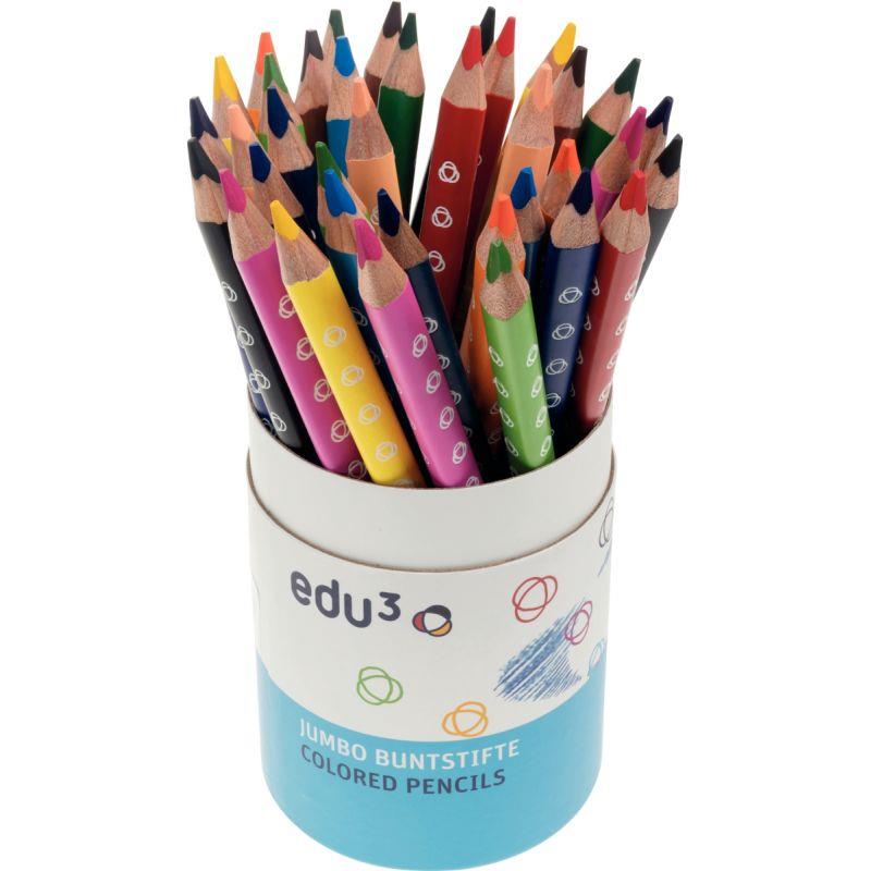 Image de  Pot de 36 crayons de couleur jumbo triangulaire assortis 