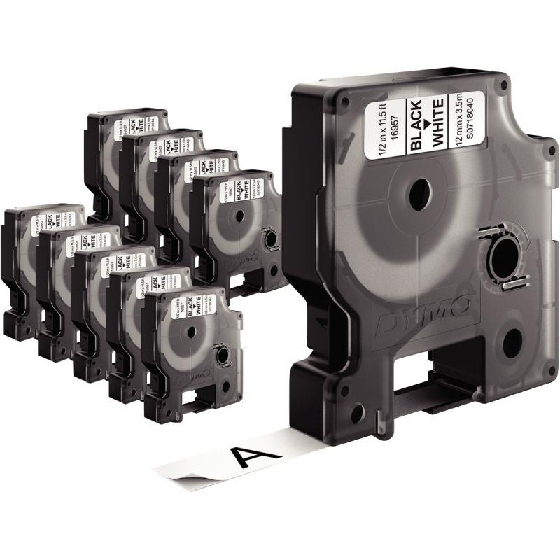 Image de  Pack de 10 recharges DYMO D1  9mm noir sur blanc 