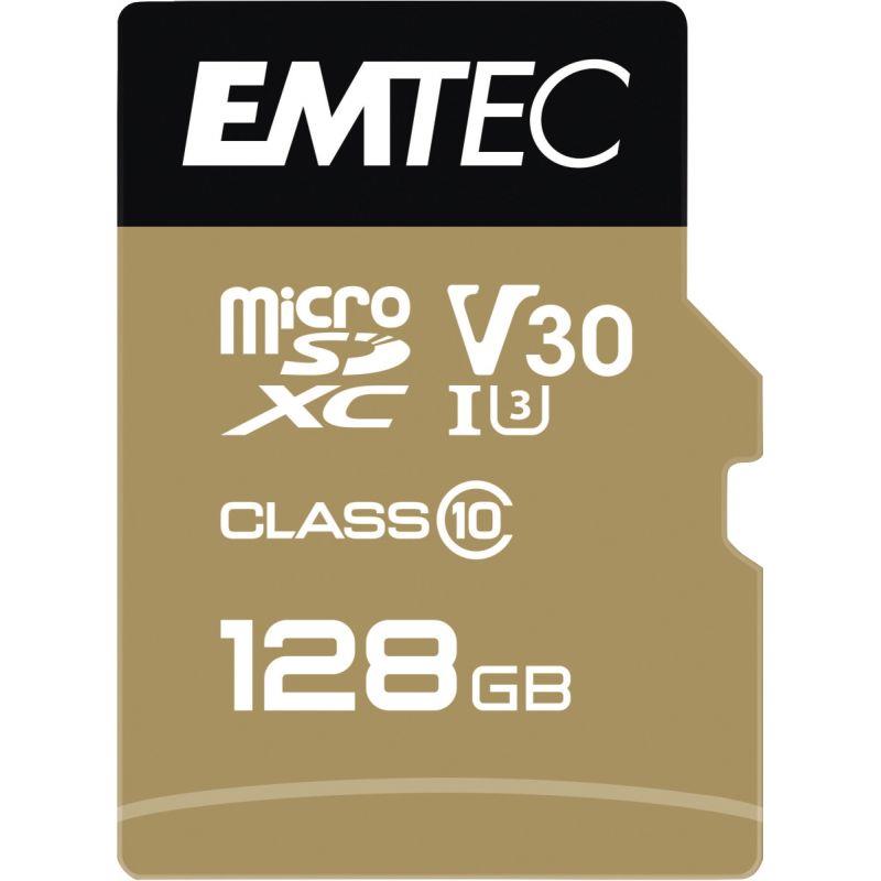 Image de  Carte mémoire micro SD Emtec UHS I U3 V30 Speedin Pro XC 128 GO 