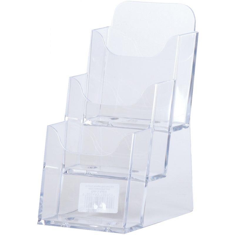 Image de  Porte-brochures vertical 3 compartiments 1/3 de 210x297mm transparent 
