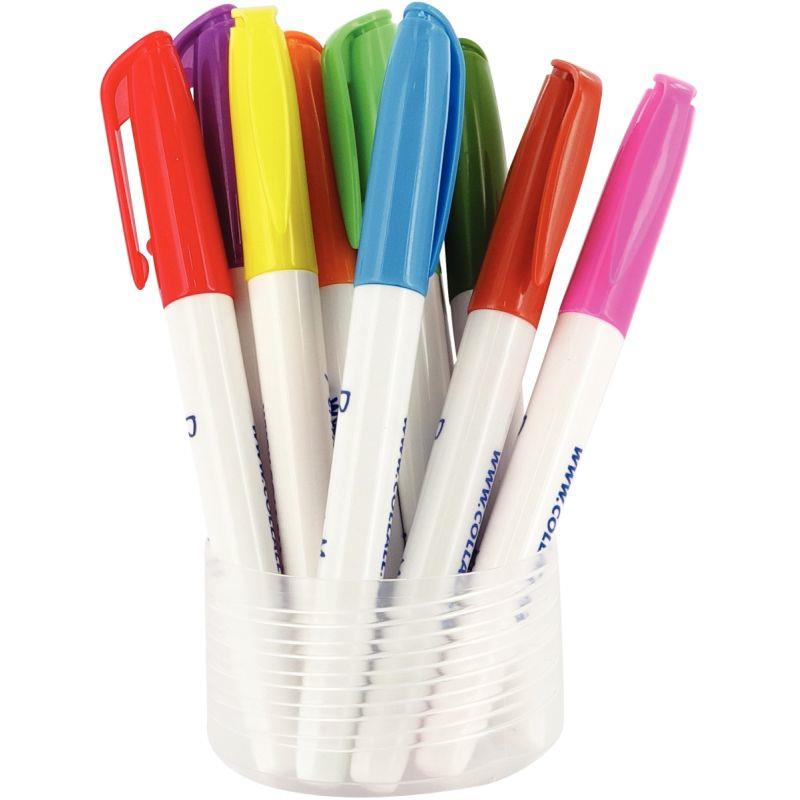 Image de  Pot de 12 feutres plastic fou assortis 
