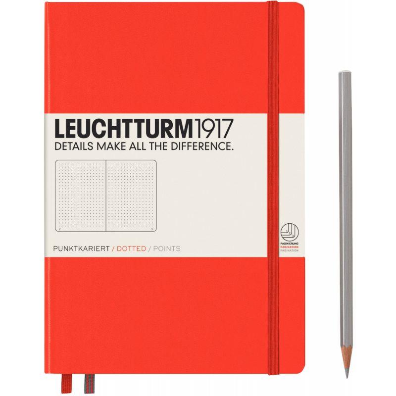 Image de  Carnet de note format A5 couverture rigide pointillé coloris rouge 