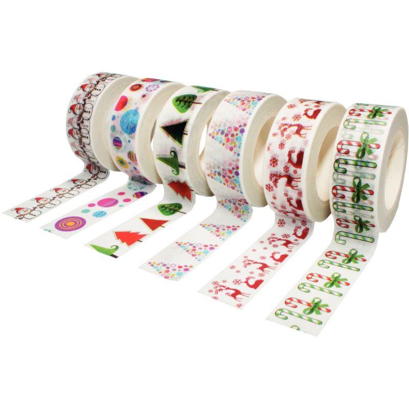 Image de  Lot de 6 rubans adhésifs noël assortis 