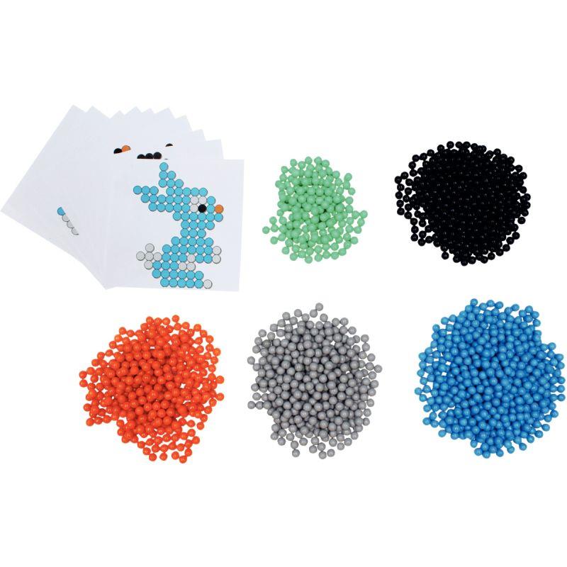 Image de  Sac de 1500 aquaperles et 10 modèles, format 3 x 3mm, en 5 coloris assortis 