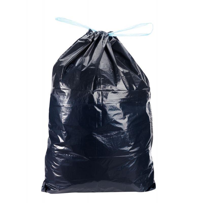 Image de  Carton de 100 sacs poubelle déchets standards liens coulissants 100L 