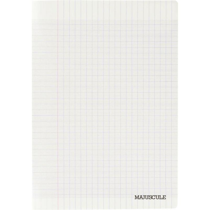 Image de  Piqûre 192 pages MAJUSCULE, format 24x32 cm, papier blanc 70g, seyès, couverture PP incolore 