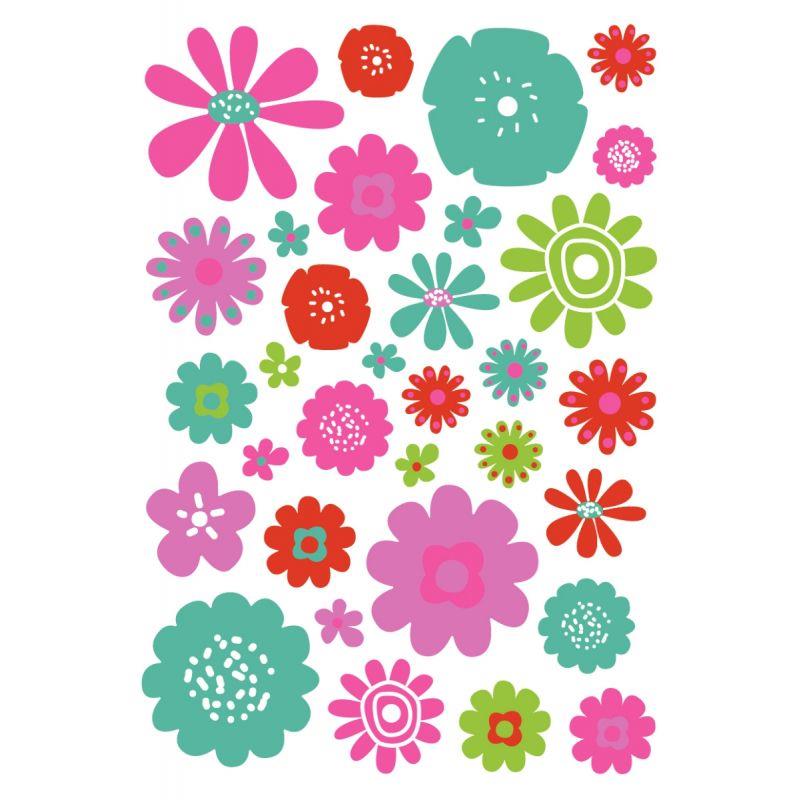 Image de  Pochette de 600 gommettes adhésives repositionnables fleurs assorties 