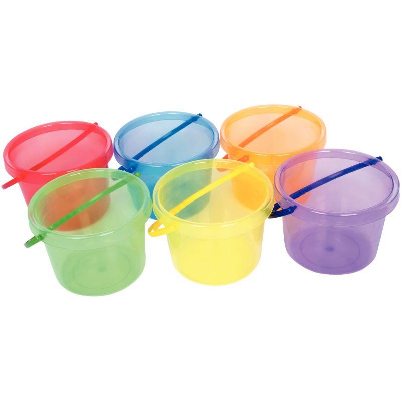 Image de  Sac de 6 seaux diamètre 16cm translucides coloris assortis 