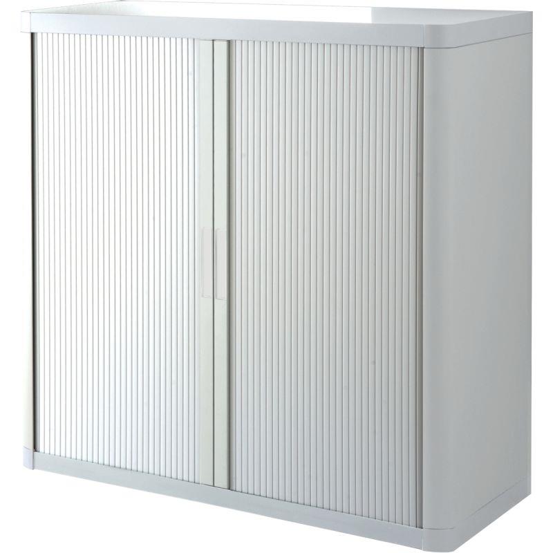 Image de  Armoire à rideaux 2 tablettes corps blanc / rideaux blanc 
