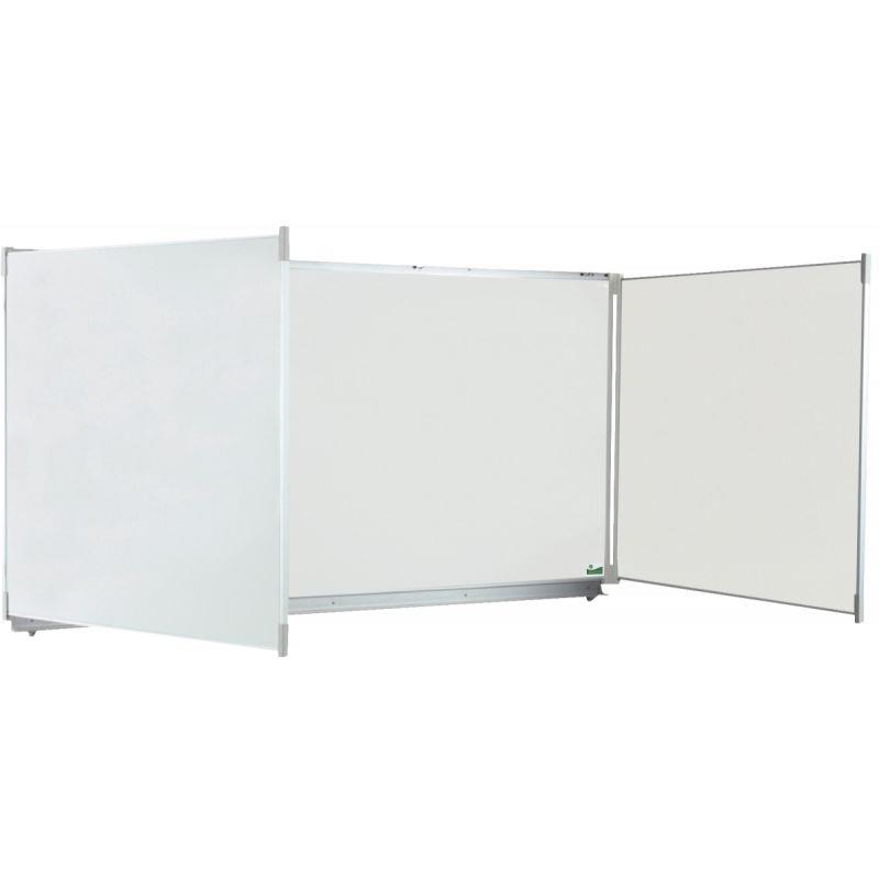 Image de  Tableau triptyque blanc émaillé 120x400 + auget 