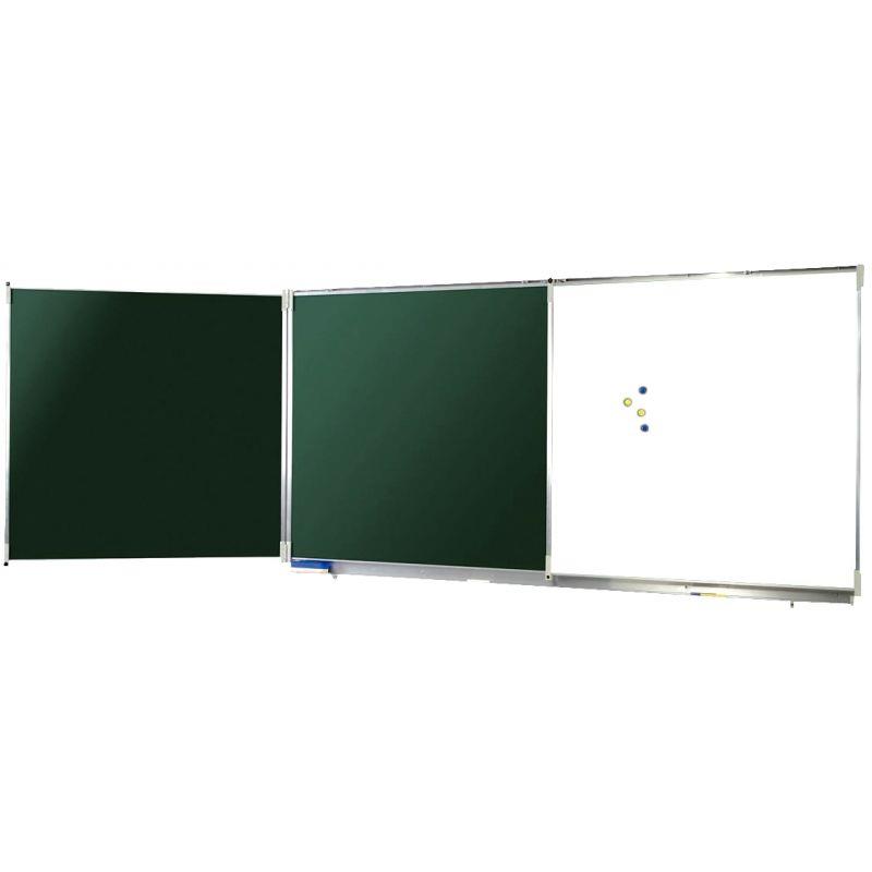 Image de  Tableau triptyque mixte ext blanc/int vert émaillé 100x400 + auget 