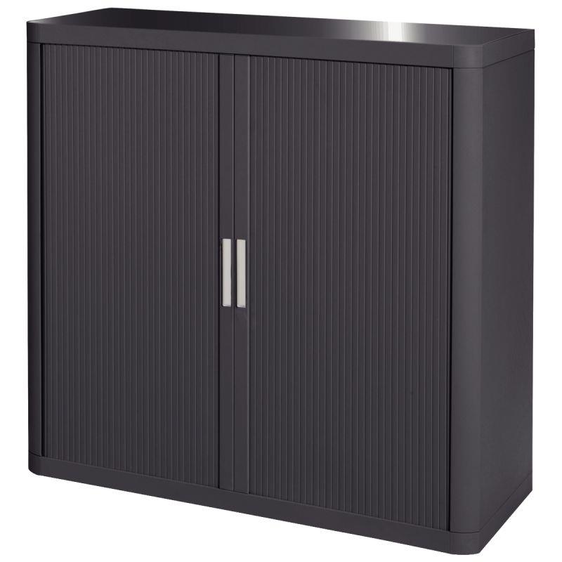 Image de  Armoire à rideaux 2 tablettes corps anthracite/rideaux anthracite 