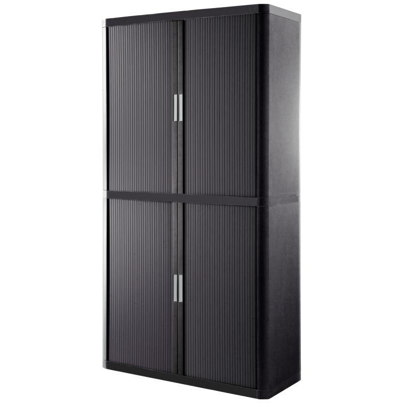 Image de  Armoire à rideaux 4 tablettes corps anthracite/rideaux anthracite 