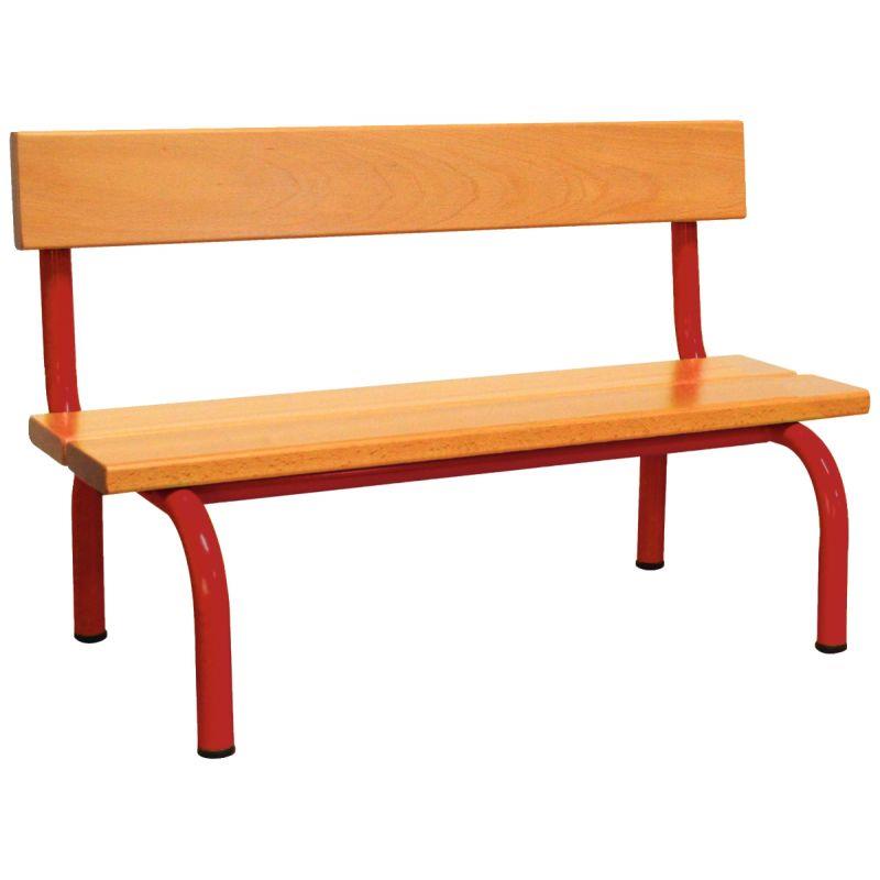 Image de  Banc avec dossier L120cm T1 rouge 