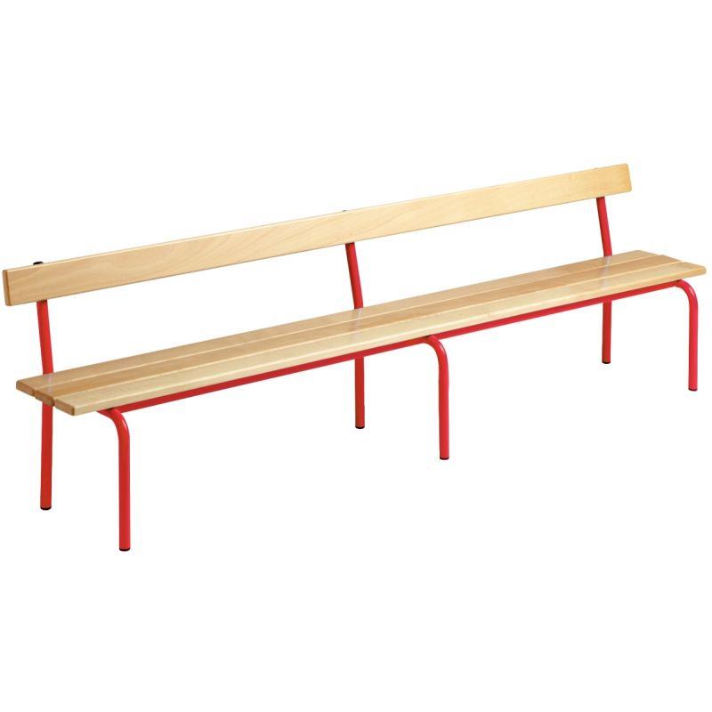 Image de  Banc avec dossier L200cm T2 rouge 