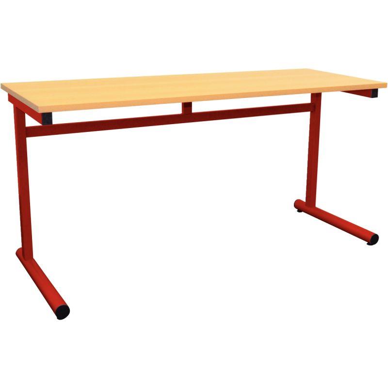 Image de  Table fixe 2 places 130x50cm T4 rouge 
