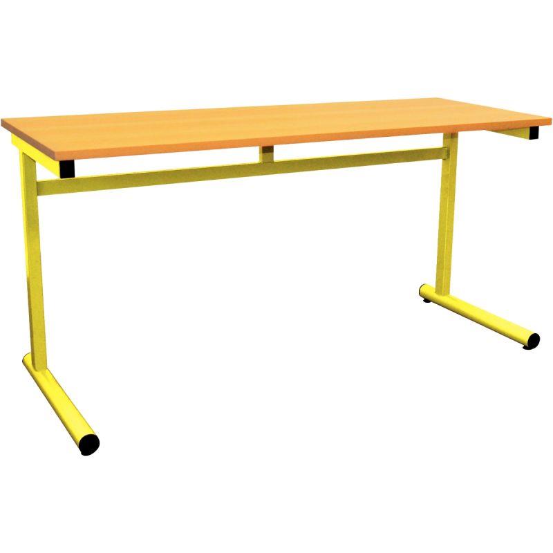 Image de  Table fixe 2 places 130x50cm T6 jaune 