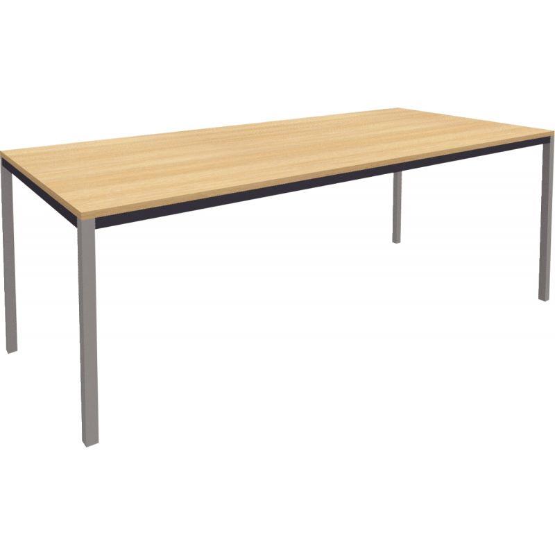 Image de  Table modulaire rectangulaire L180xP80cm plateau chêne naturel/piétement alu 