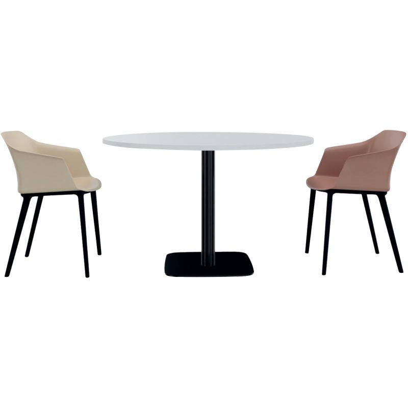 Image de  Table ronde Ø120 épaisseur 25 pied plateau blanc/piétement alu 
