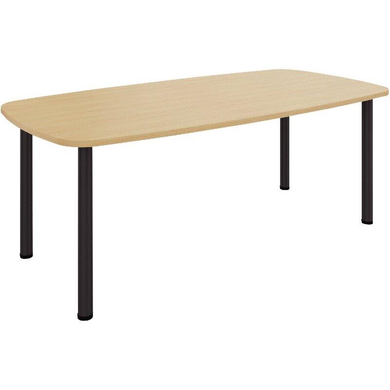 Image de  Table ovale L200xP100cm 4 pieds chêne naturel/anthracite 