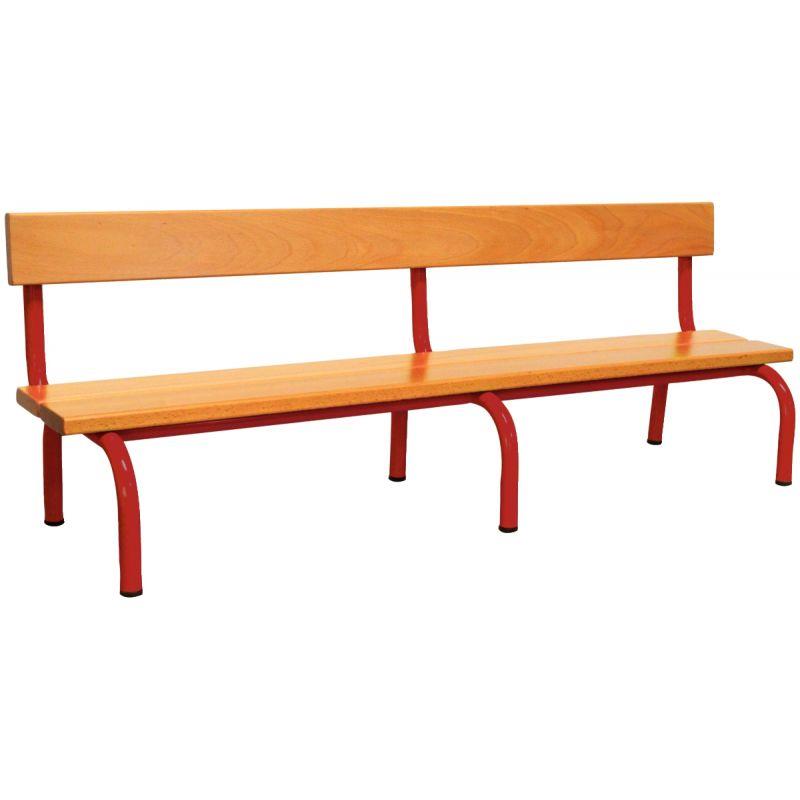 Image de  Banc avec dossier L160cm T3 rouge 