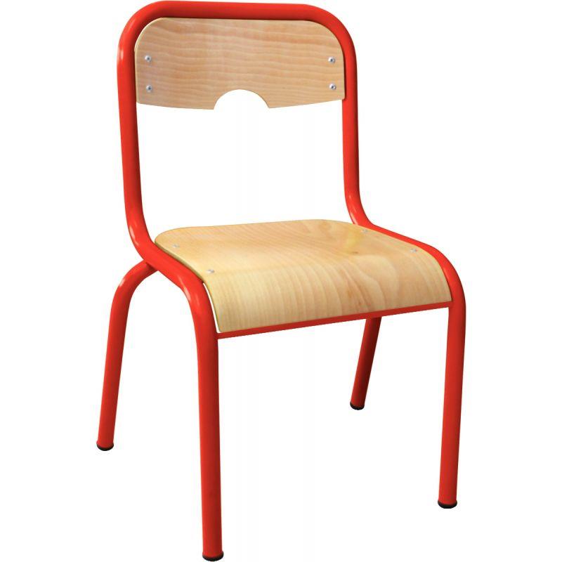 Image de  Chaise 4 pieds assise et dossier encastrés T0 rouge 