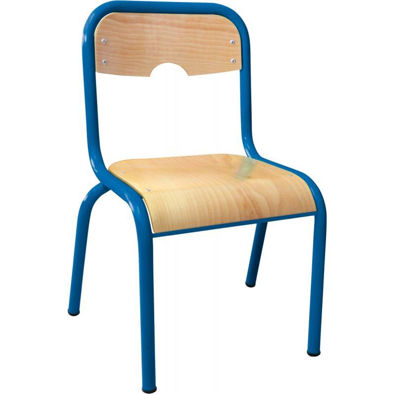 Image de  Chaise 4 pieds assise et dossier encastrés T0 bleu 