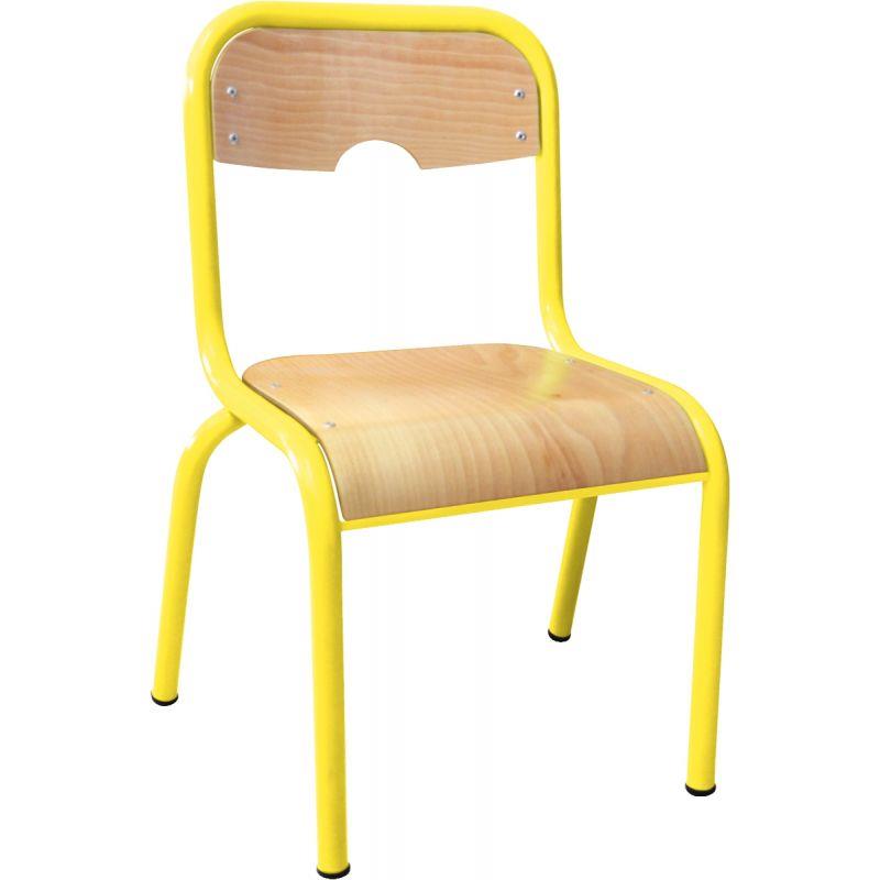 Image de  Chaise 4 pieds assise et dossier encastrés T0 jaune 