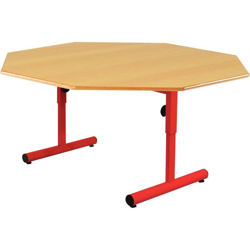 Image de  Table octogonale 120cm T1 à T3 rouge 
