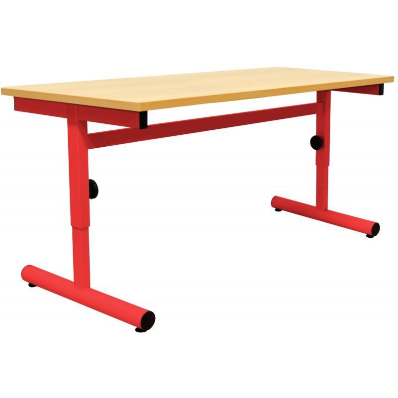 Image de  Table maternelle 120x60cm T1 à T3 rouge 
