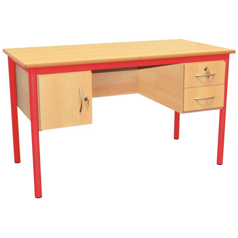 Image de  Bureau du professeur 160x80cm rouge 