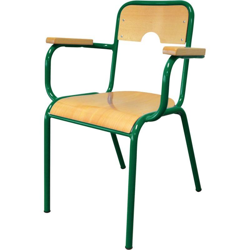 Image de  Chaise du professeur avec accoudoirs T6 vert 