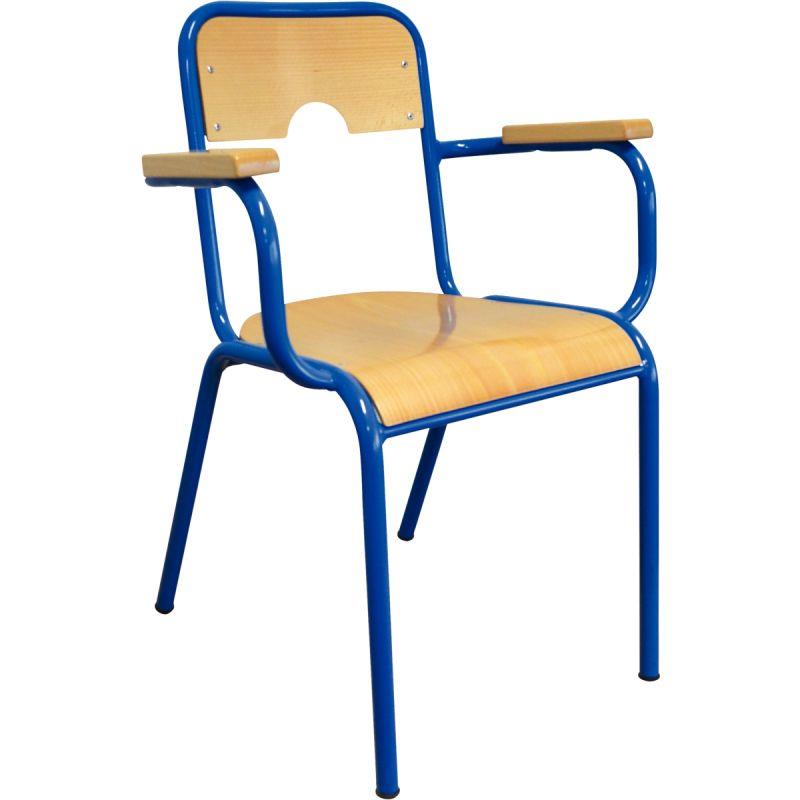 Image de  Chaise du professeur avec accoudoirs T6 bleu 